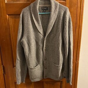 Woolrich Gray Shawl Collar Cardigan Sweater